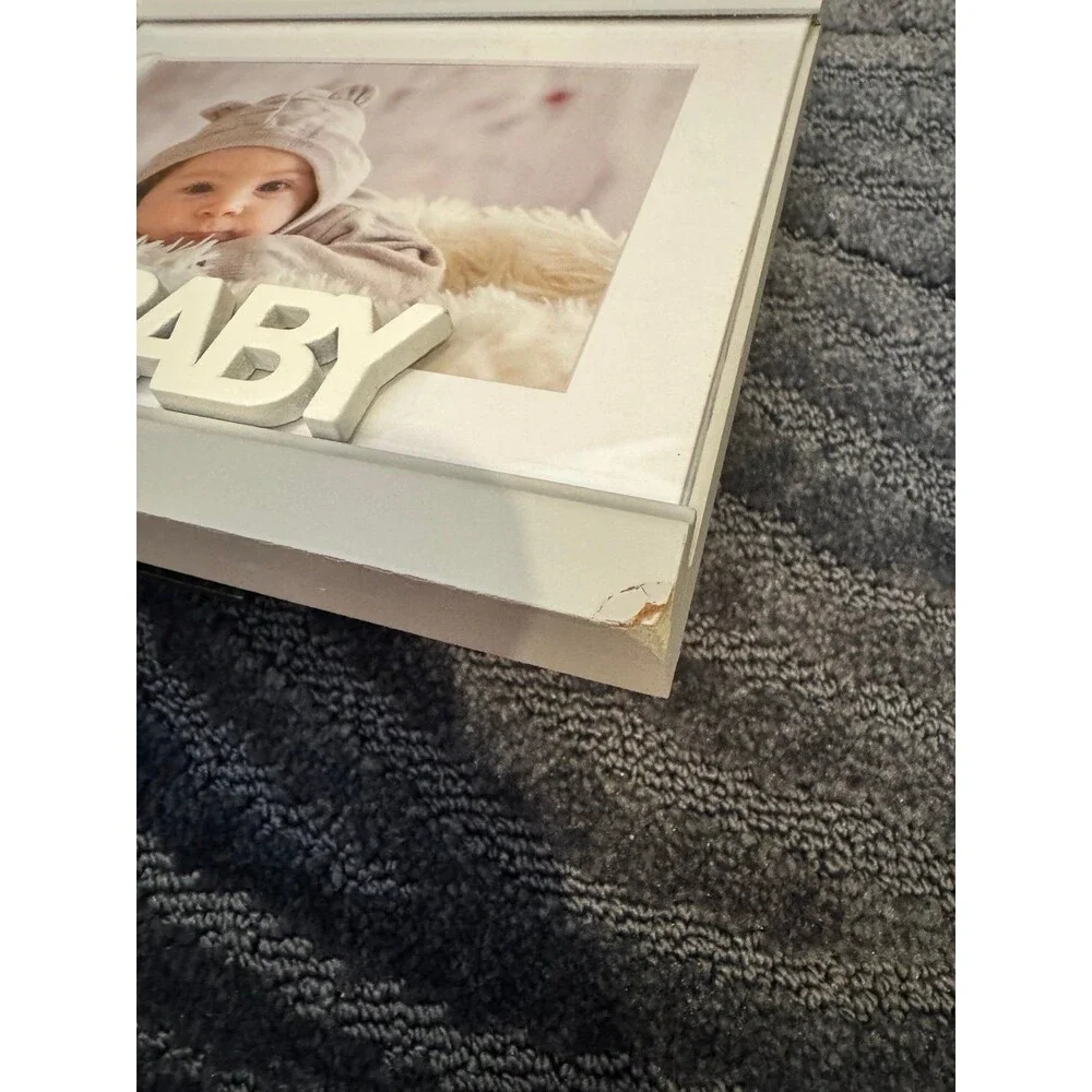 Sweet Baby White 4x6 Photo Frame Nursery Decor Neutral
